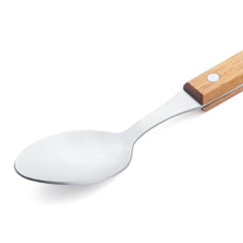 Набор столовых приборов из нержавеющей стали с деревянной ручкой 4 шт. |