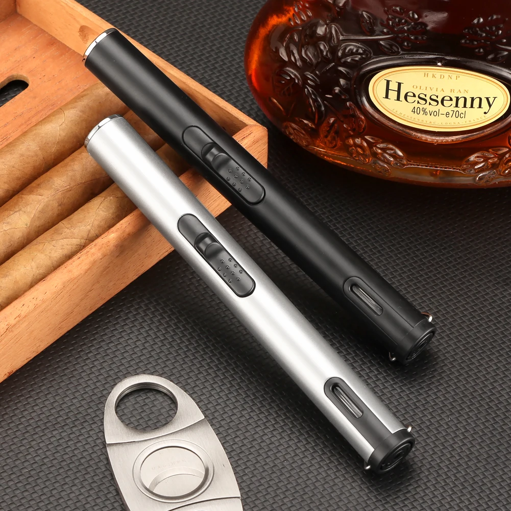 

GALINER Torch Cigar Lighter Puros Visible Gas Jet Windproof Smoking Accessories Gadgets Pen Style Charuto Lighter