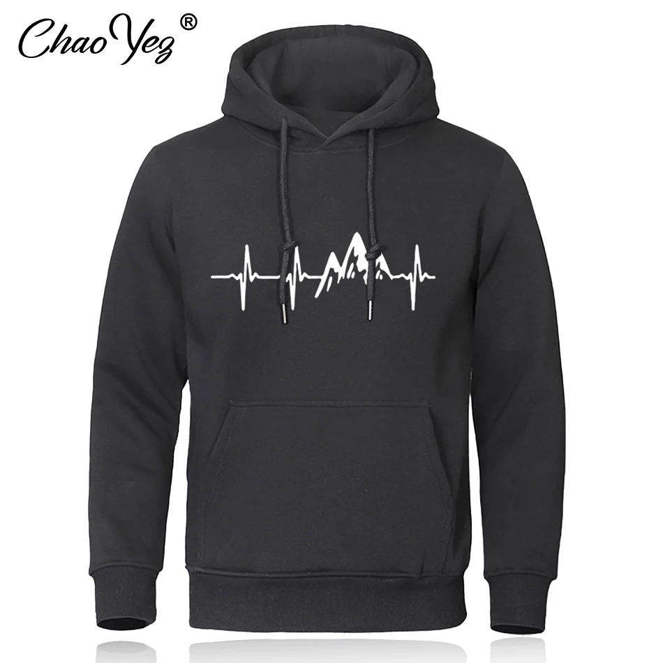

Autumn Men's Hoodie Mountain Heartbeat Print Sweatshirt Men Sound Ray Diagram Hooded Hoodies Hoodie Winter Sportswear 2023