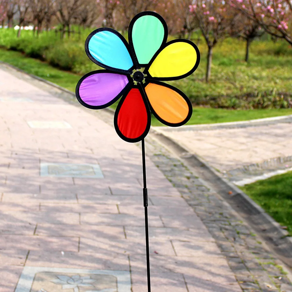 

Colorful Rainbow Dazy Flower Hot Windmill Spinner Wind Home Garden Decorative Yard Patio Outdoor Ornaments Garden Yard