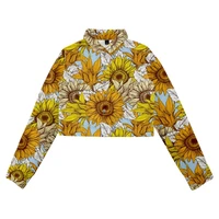 spring autumn women long sleeve denim jacket short coat blouse tracksuit casual clothes print simple style comfortable