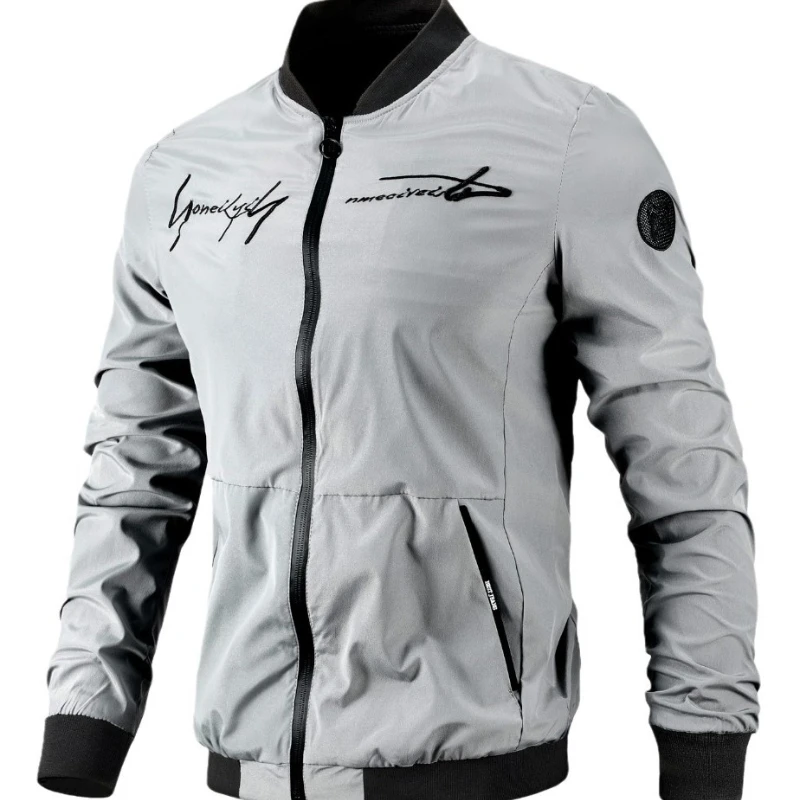 

Bomber Jacket With Letter Embroidery For Men