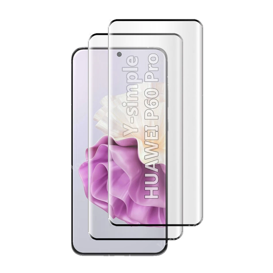 4 в 1 3D стекло для Huawei P60 Pro защита экрана HD пленка изогнутое закаленное арт мягкая
