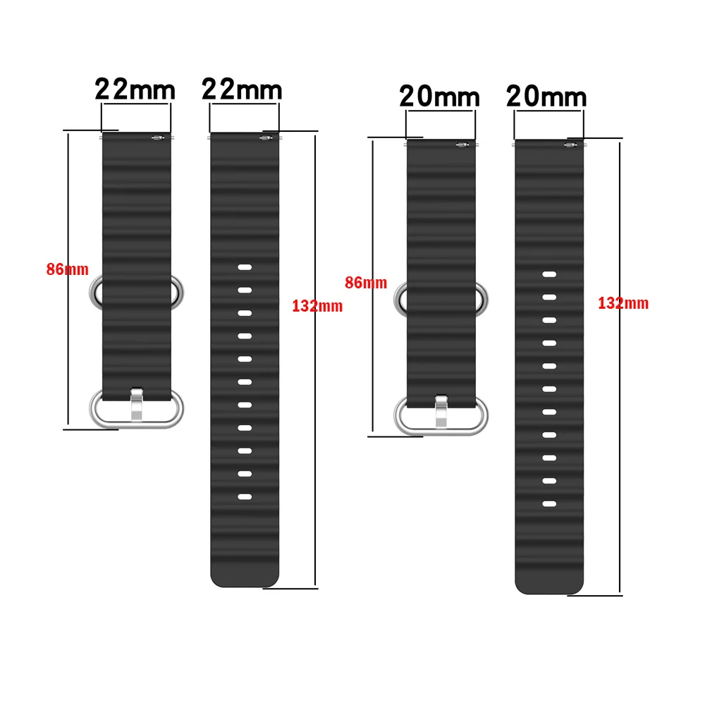 Fashion Marine strap Samsung Galaxy Watch 4/5 44mm 40mm/5 Pro 45mm Silicone 20mm/22mm sports replacement strap