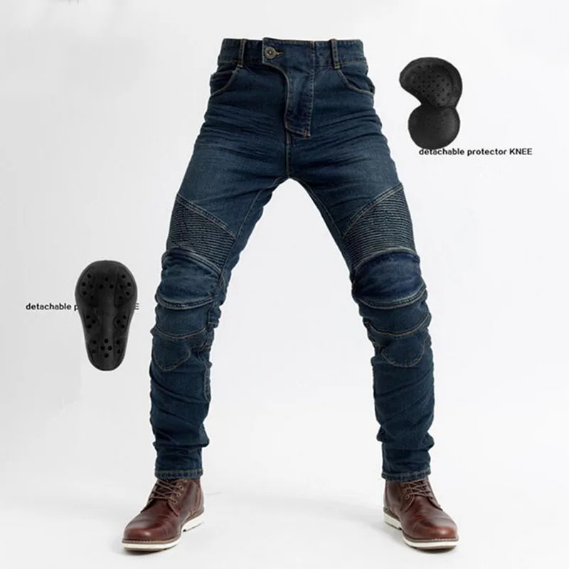 

Classic Motorcycle Leisure Motorcycle Men's Outdoor Summer Riding Jeans Motorpoof Jeans With Protect Gears