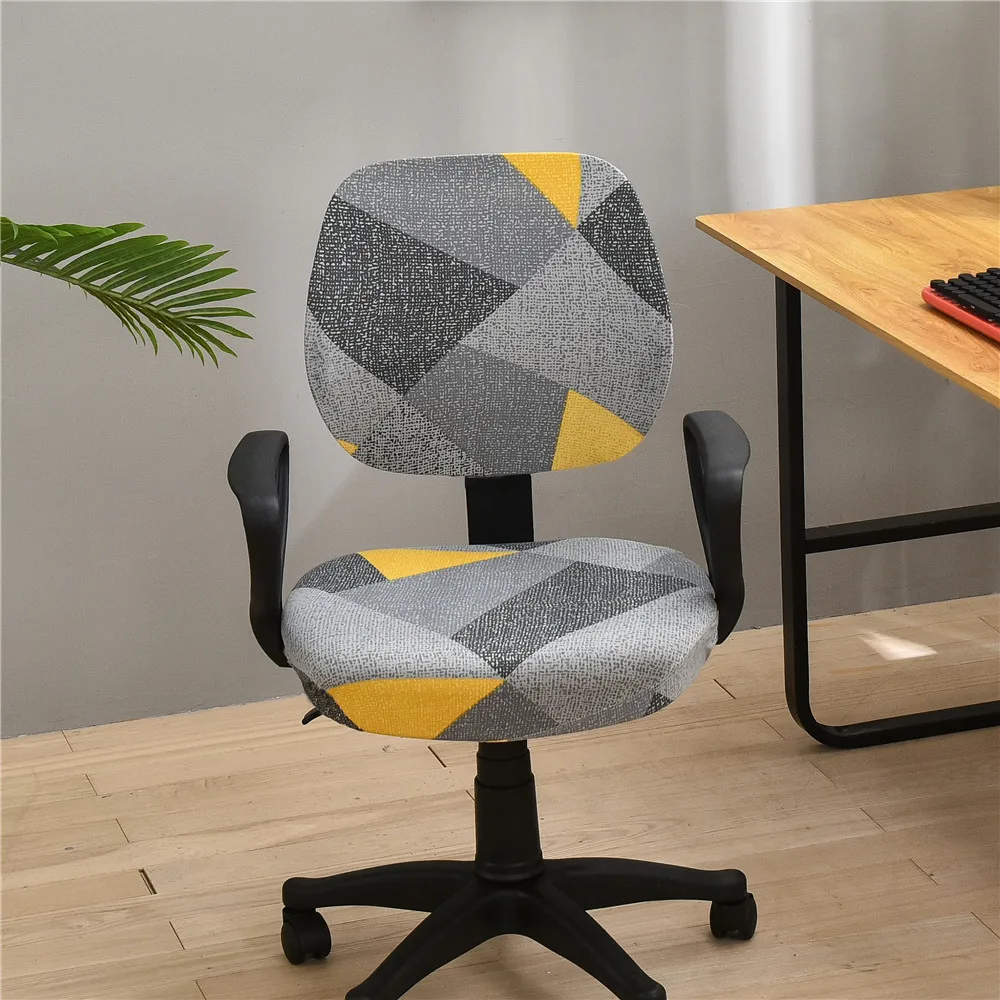 

Computer Rotating Spandex Seat Elastic Slipcovers Chair Case Chair Office Room Removable For Armchair Cover Study