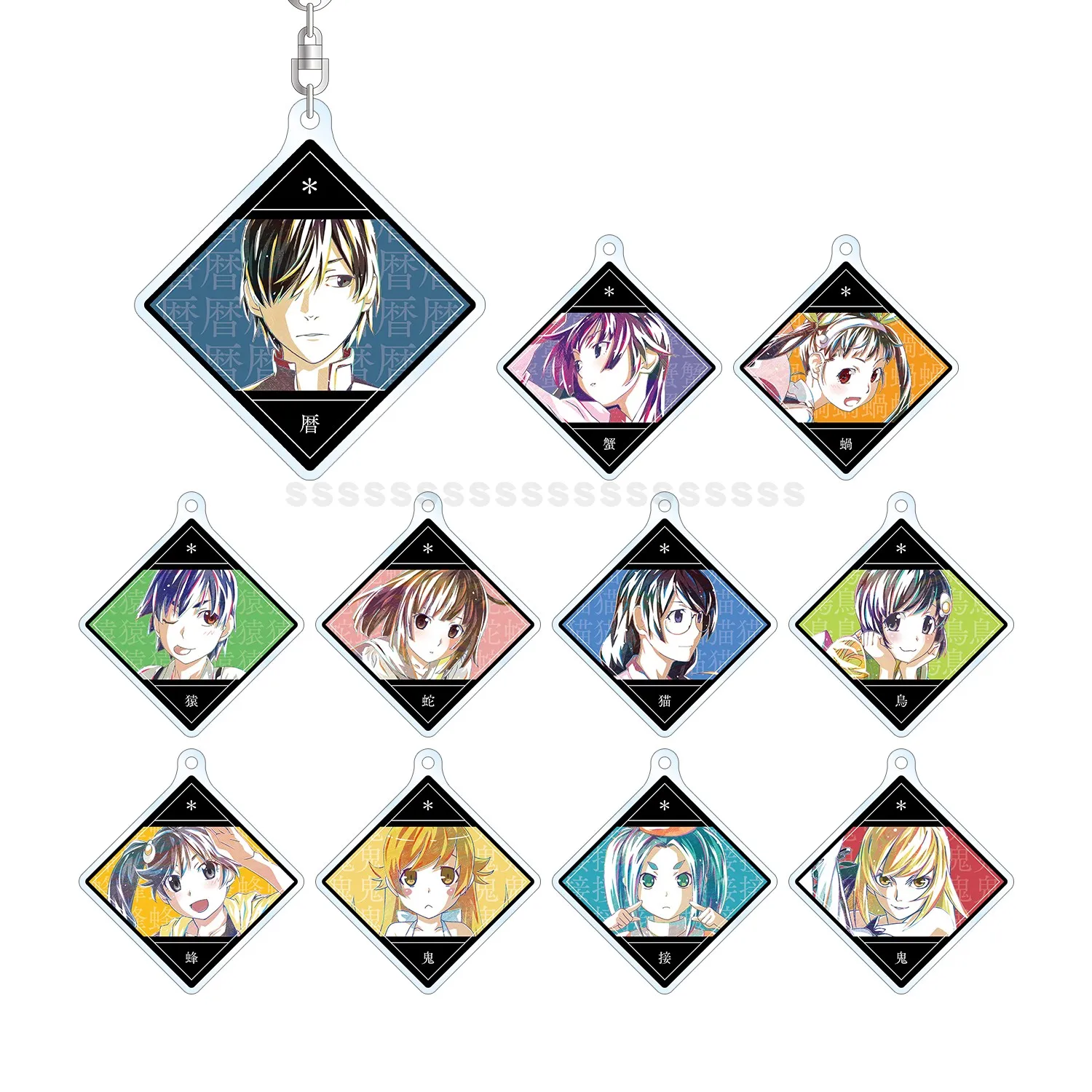 

Owarimonogatari Брелок фигурка кукла Oshino Ougi Oikura Sodachi Hitagi Tsubasa Suruga акриловый брелок подвеска