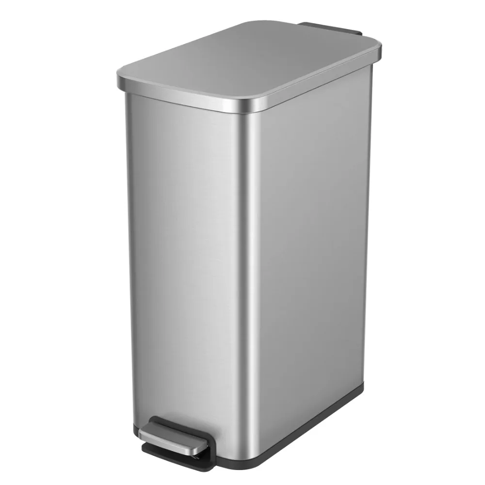 

Better Homes & Gardens 13.2 Gallon Slim Trash Can Wastebasket Stainless Steel Kitchen Step Trash Can Freight Free Accessories