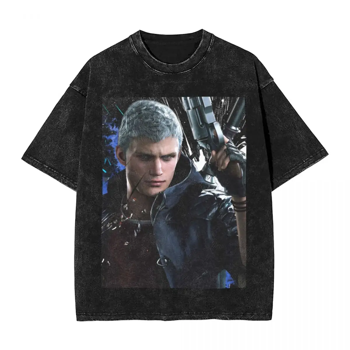 Промытые футболки Nero DMC 5 уличная футболка в стиле хип-хоп Devil May Cry для мужчин и