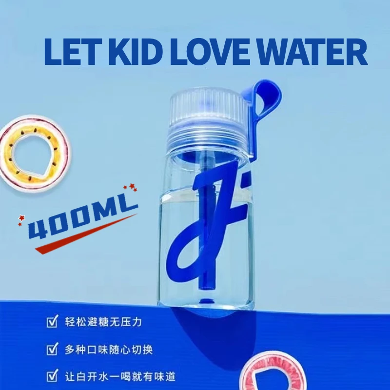 

400ml Drinking Water Bottle Tritan Flavor with Taste Pods for Kid Christmas Gift 0 Sugar Joy Fit Cylinder Gift Box Packing