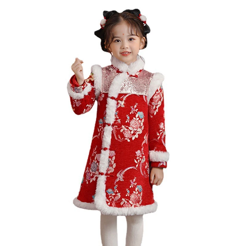 Женское платье улучшенная зимняя Утепленная юбка Hanfu зимнее Тан с подкладкой