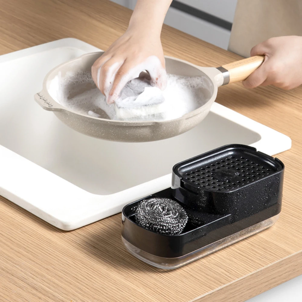 

Контейнер для мытья посуды диспенсер для моющего средства Экономия пространства Простой дизайн пресс для губки Коробка для мыла Портативный 1 шт. Коробка для мыла оптом