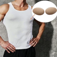 1 pair men underwear bust lifters nylon sponge muscle self adhesive reusable silicone pads chest stickers soft enhancers shaper