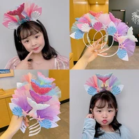 new fashion childrens hair pin cute fishtail headdress shell starfish headband cute princess hair accessories for girls tiara