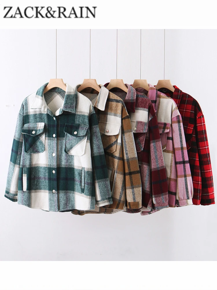 For Women 2023 Fall Vintage Polo Neck Long Sleeves Coat Female Outwears Chic