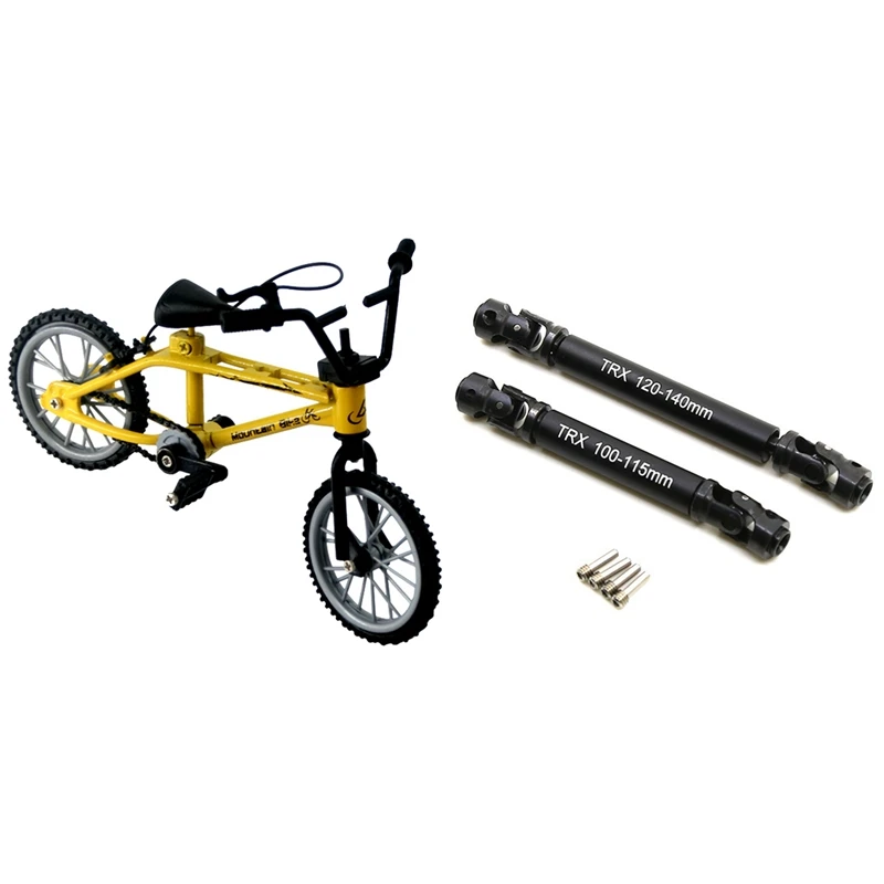 

2 Set RC Car Part: 1 Pcs Alloy Mini Mountain Bike Bicycle Model & 1 Set Metal CVD Transmission Shaft Drive Shaft