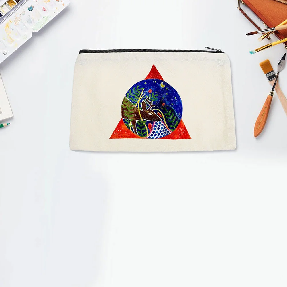 

Iron Transfer Zipper Canvas Pouch Sublimation Bag Travel Makeup Kit Convenient