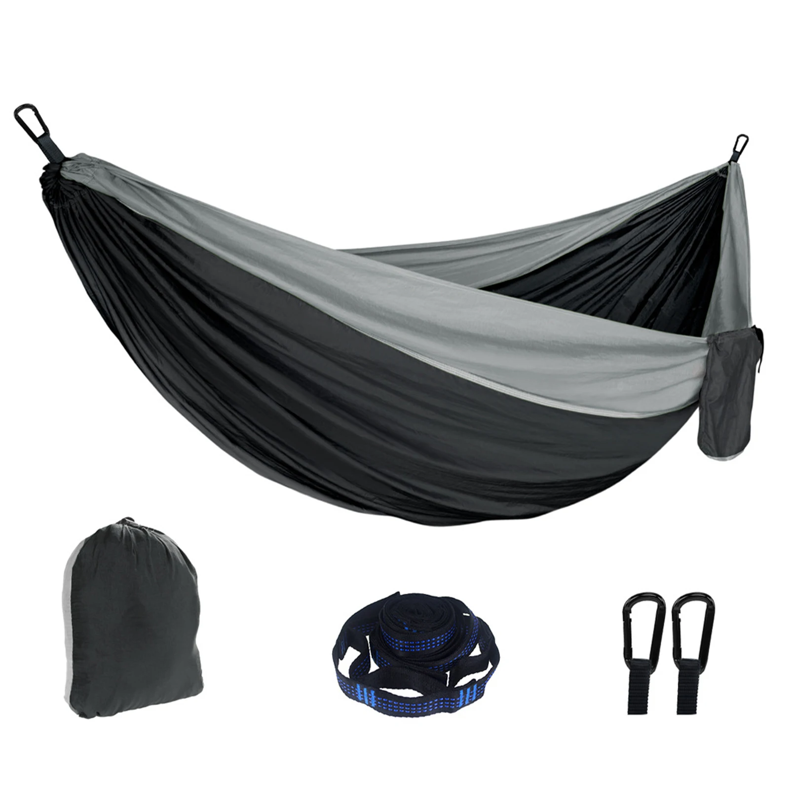 

Portable Indoor Outdoor Camping Hammock Double Single Backpacking With Buckle Lightweight Climbing Swing Storage Bag Nylon