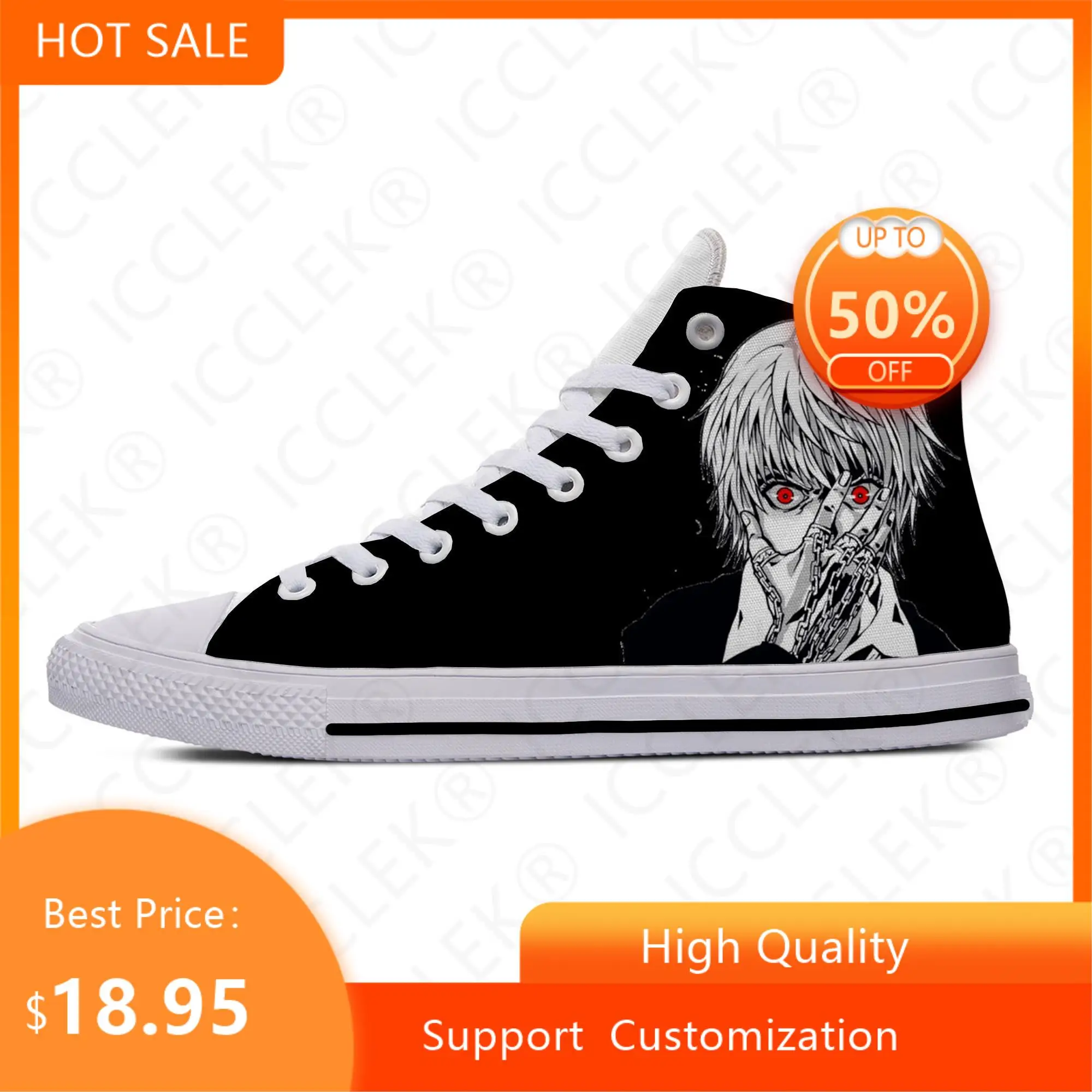 

Summer Japanese Anime Manga Kurapika Hunter X Hunter Casual Shoes High Top Lightweight Board Shoes Breathable Men Women Sneakers