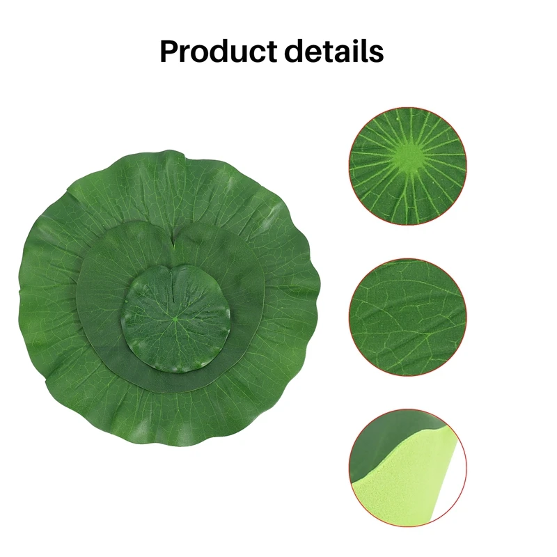 Набор из 9 искусственных плавающих поролоновых подставок в виде листьев лотоса