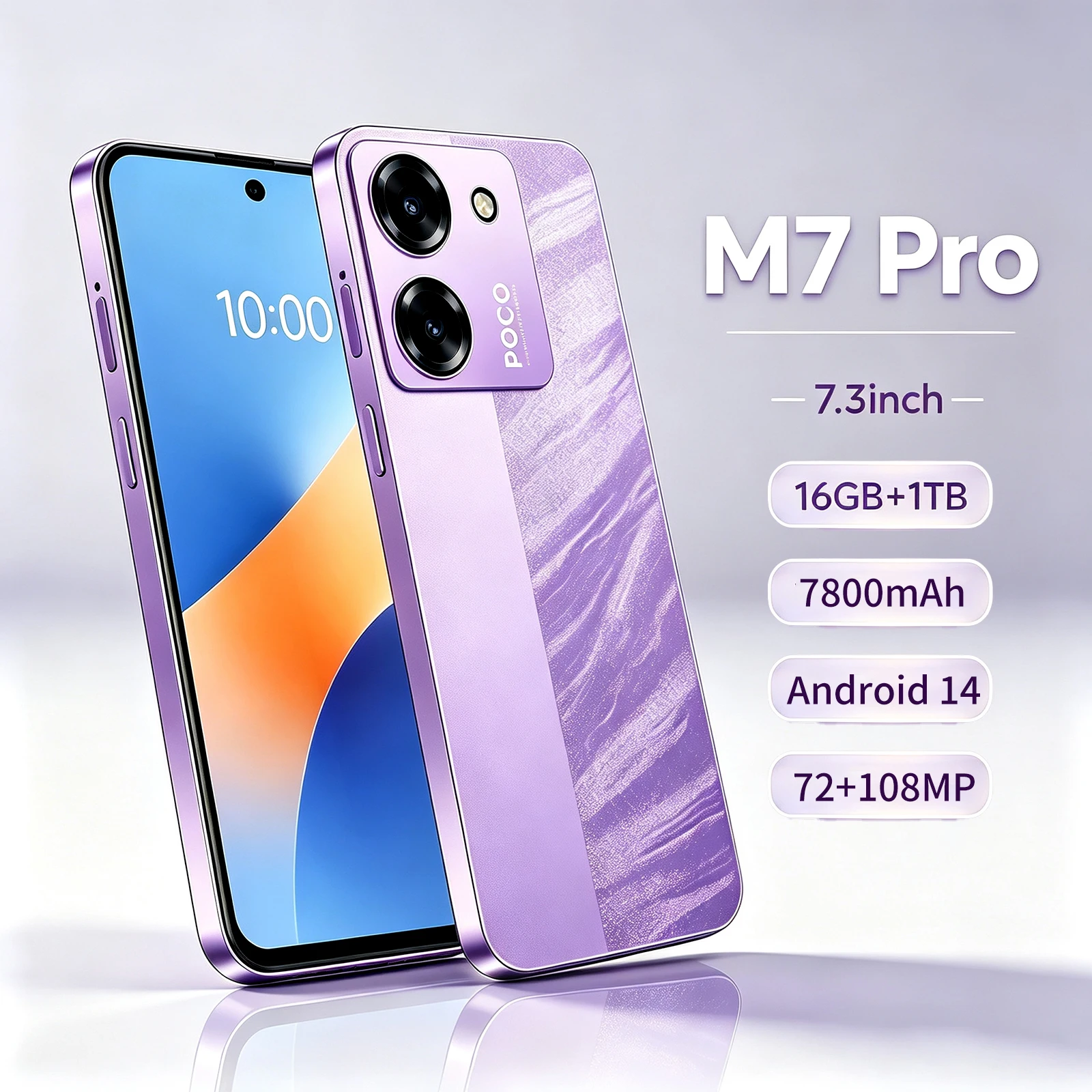 Фото Горячая новинка 2026: M7 Pro, оригинальная глобальная версия, интеллектуальный процессор Snapdragon 8 Gen3, аккумулятор 7800 мАч, две SIM-карты, двойной режим ожидания №1