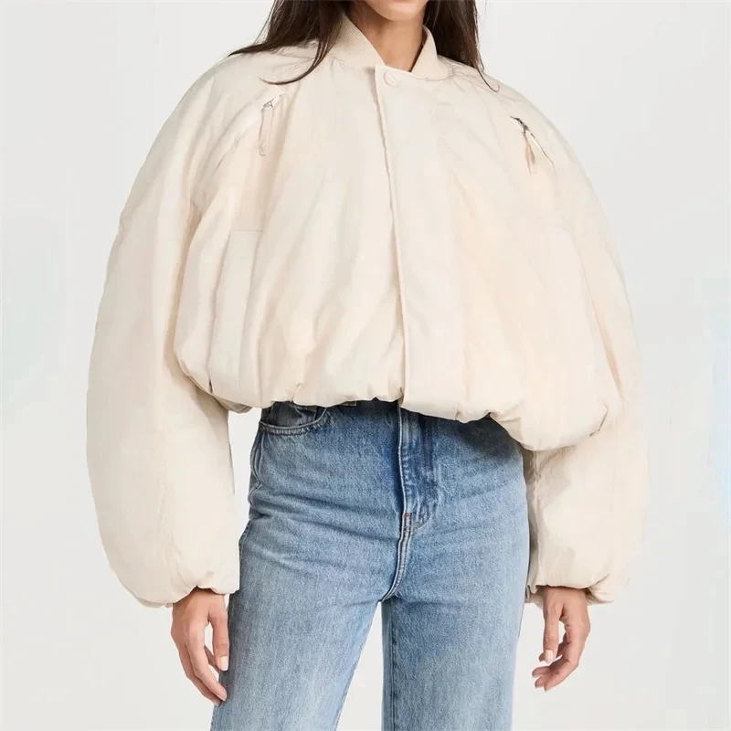 

Women's winter jacket 2023 Korean Fashion New Baseball collar pilot jacket high-quality cotton-padded jacket y2k Warm thick coat