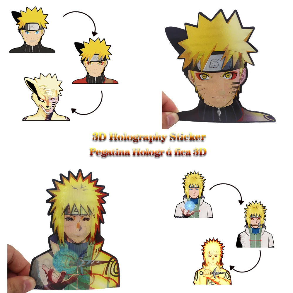 

Waterproof Peeker 3D Change Lenticular Collection Holography Sticker Naruto Namikaze Minato 1pcs Anime Motion/Moving Adhesive