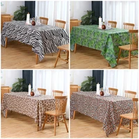 banquet party tablecloth waterproof oilproof disposable table cloth peva leopard print plastic table cover
