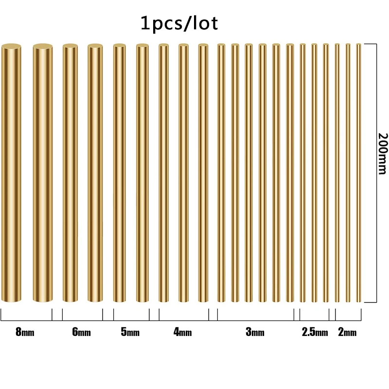 

8" (3,4,5,6,8MM) Brass rod Knife handle rivets screws Mosaic tools hand DIY knife produce Accessories -1pcs