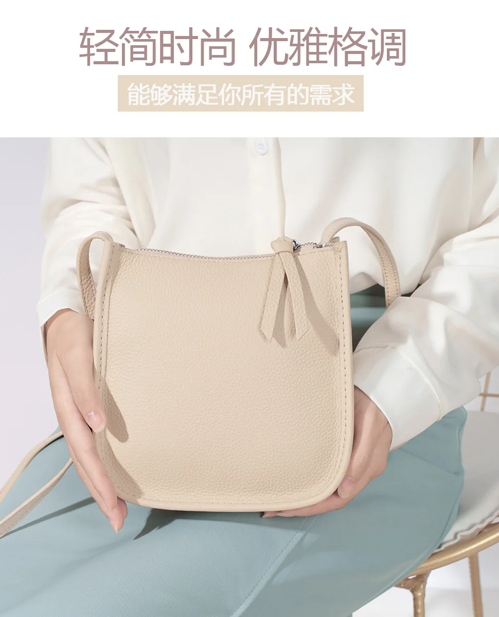 

Everything fashion 2023 spring small square baotou layer cowhide ins Korean version of crossbody bag small shoulder bag