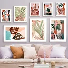 Boho растения монстера кактус пальмовый лист абстрактная Скандинавская настенная Картина на холсте постеры и принты для декора гостиной