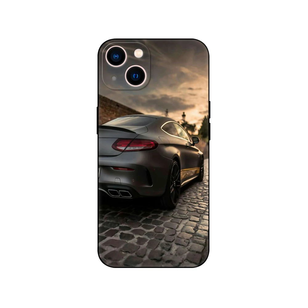 Black tpu case for iphone 5 5s se 2020 6 6s 7 8 plus x 10 XR XS 11 12 13 mini pro MAX back cover luxury AMG Car images - 6