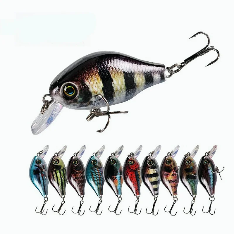 

1pcs 6cm/7.7g Hard VIB Lures Fishing Minnow Bait Treble Hooks Sinking Crankbait Wobblers Fishing Tackle 3D Eyes