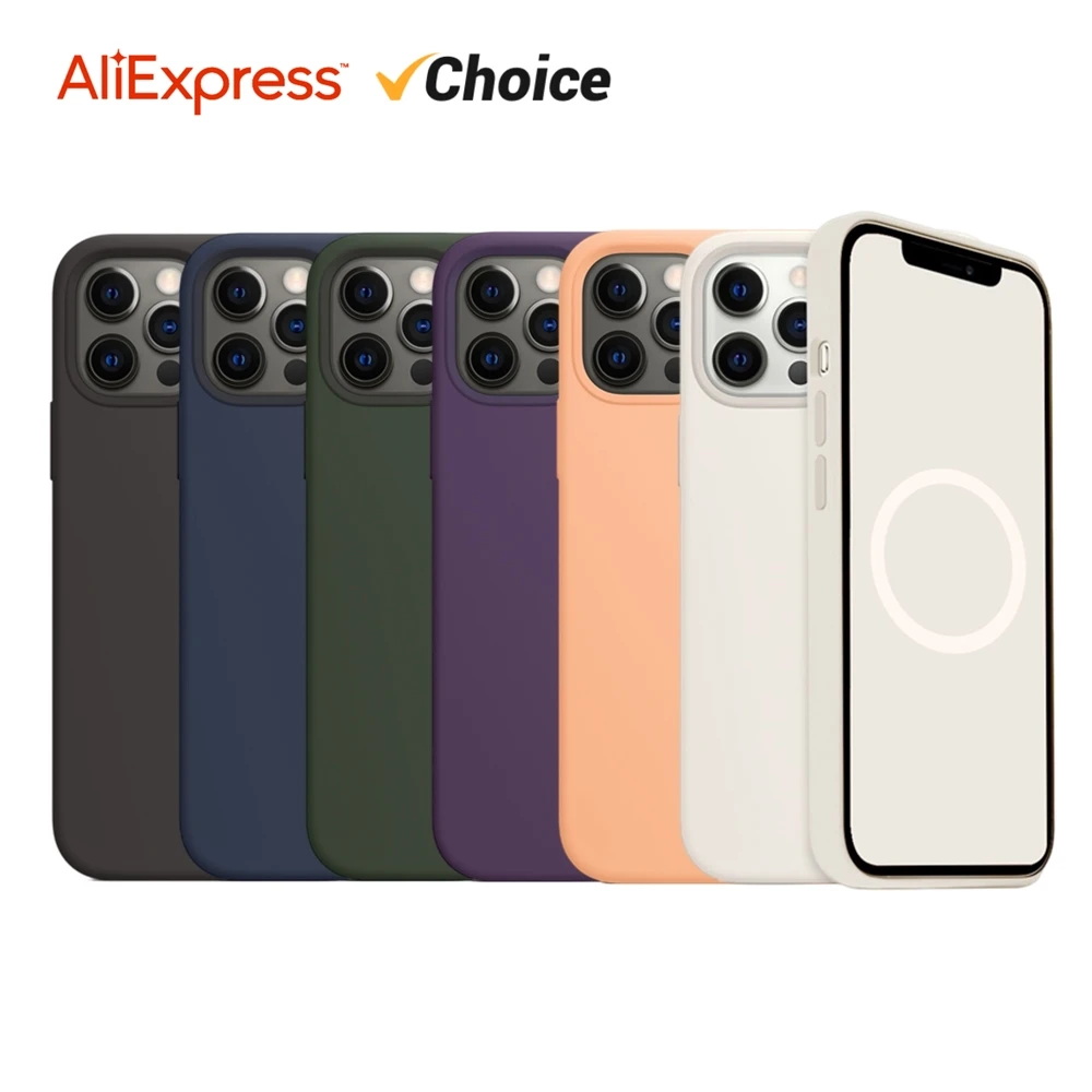Official Liquid Silicone Case For iPhone 12 Pro Max 12 Mini Case With Magsafe Wireless Charging Drop Protect Cover