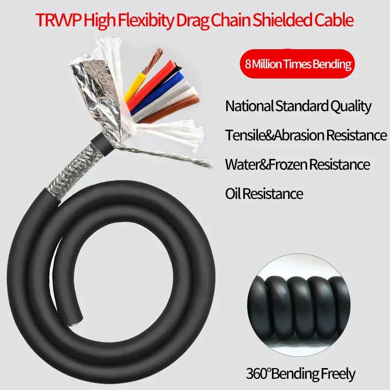 TRVVP Shield 5/6/7/8/10 Core 05 мм гибкие электрические провода Электрический изолированный