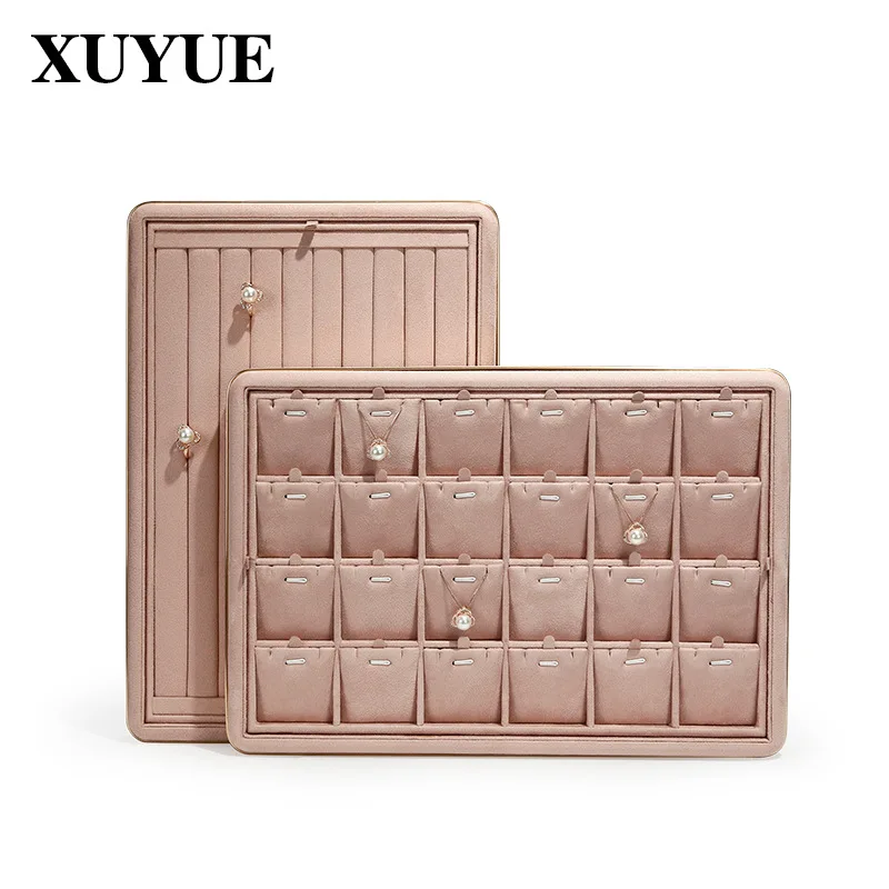New jewelry display tray with metal pink jewelry tray display viewing pallet counter jewelry display tray