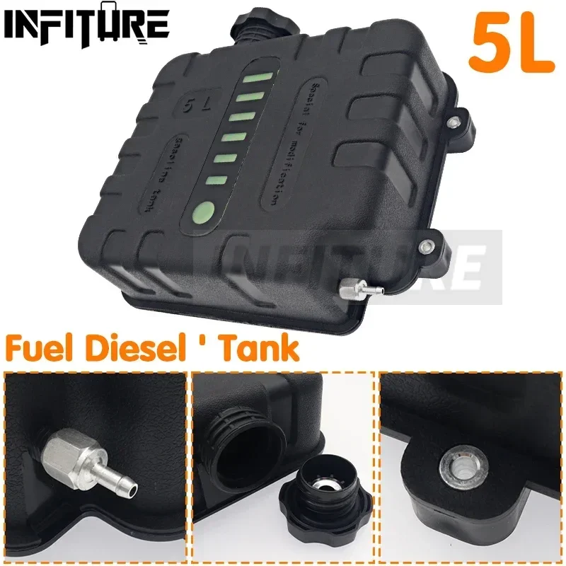 

5л воздушный дизельный нагреватель топливный бак прочный и прочный бензиновый герметичный бак для хранения с крышкой для автомобиля, грузовика, кемпера, каравана