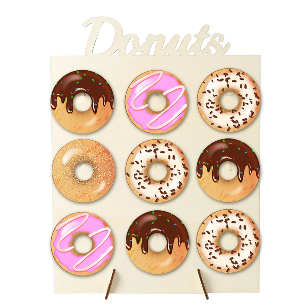 

A Set of Donuts Wood Rack Wedding Decor Birthday Decorations Accessories