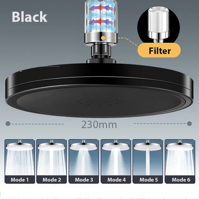 

Душевая лейка 6 режимов ABS пластик серая