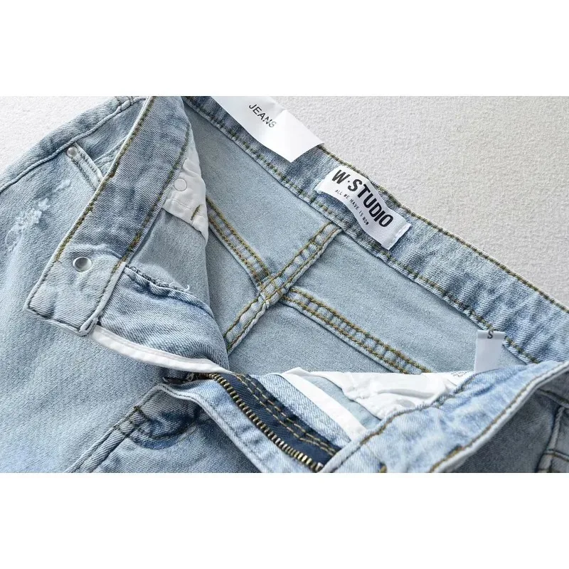 Шорты TRAF ZR женские джинсовые хлопковые современные штаны из денима с завышенной