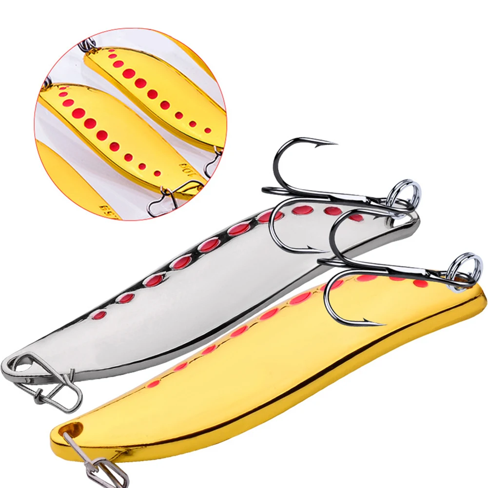 

New 1Pcs Metal Spinner Spoon Fishing Lures 5g-20g Gold Silver Artificial Bait With Feather Treble Hook Trout Pike Bass Tackle