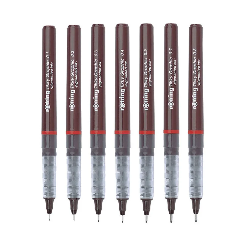 Фото Графические ручки Rotring Tikky Pigma Micron Fine Pens, тонкие линеры 0.1, 0.2, 0.3, 0.4, 0.5, 0.7 мм, чернильные ручки для рисования, товары для художественных школ №2