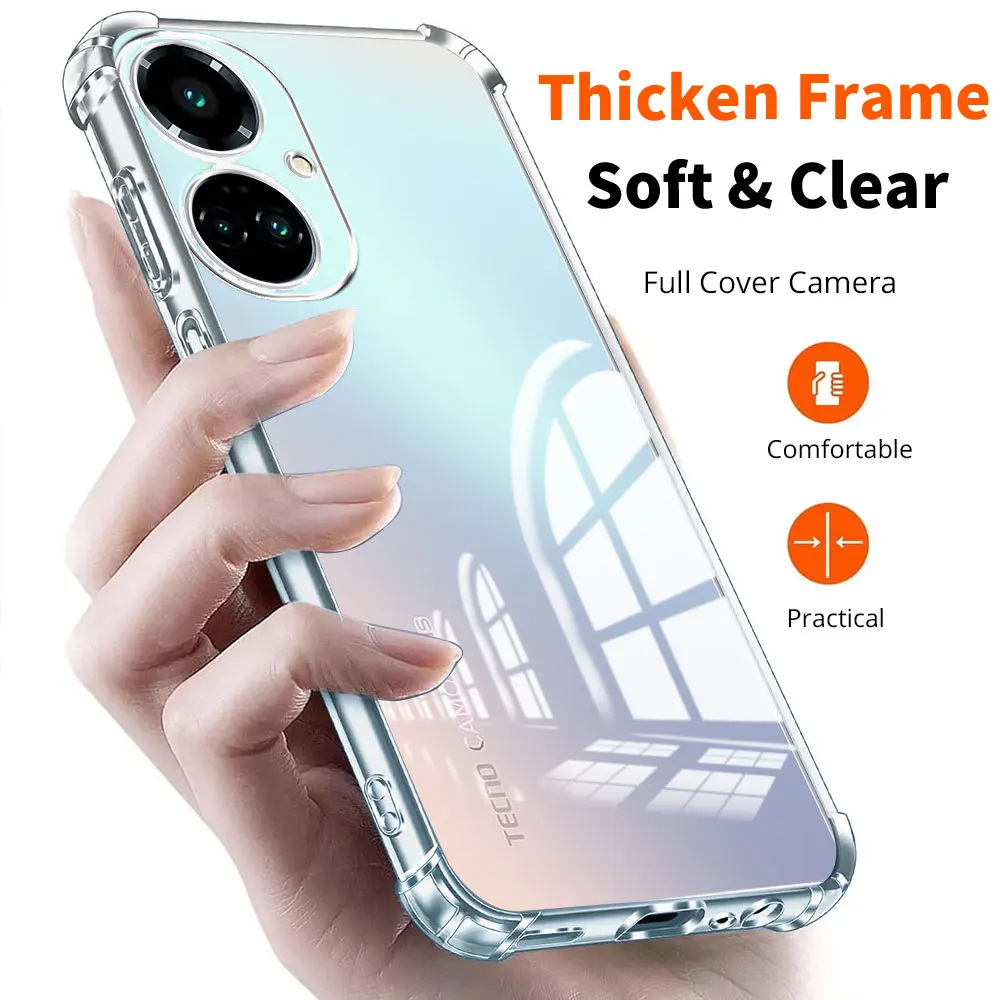 Противоударный прозрачный чехол для телефона Tecno Camon 19 Pro 4G мягкий силиконовый