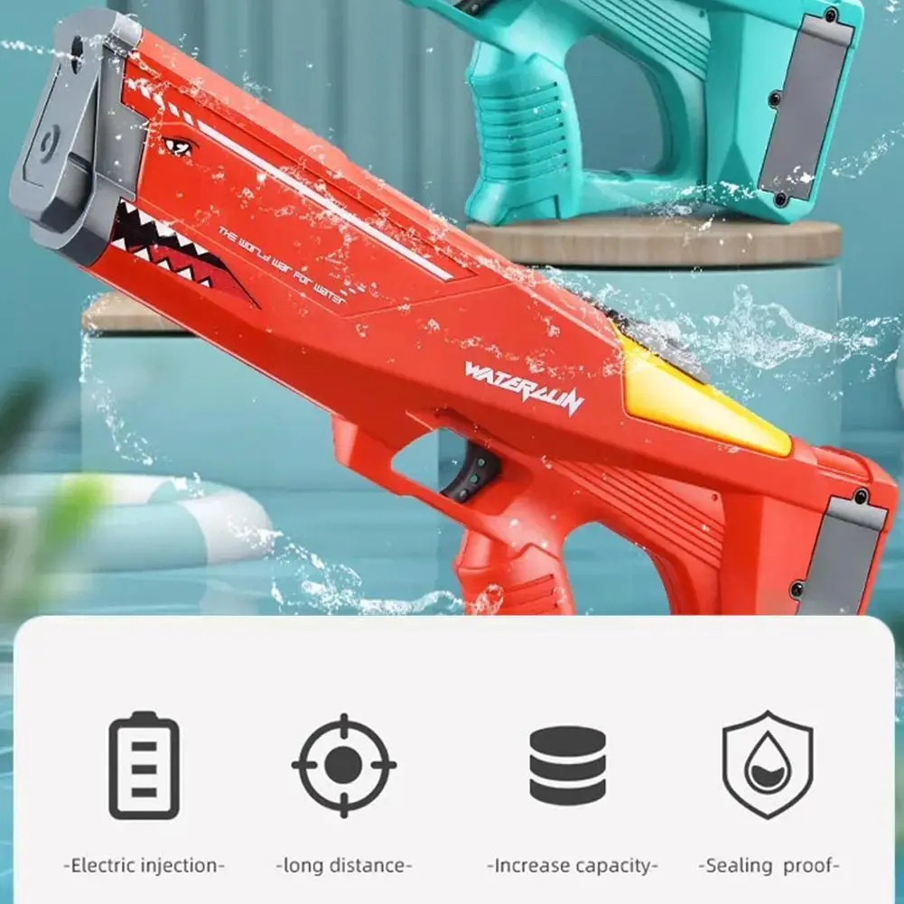 

Electric High Pressure Water Gun Children Shockwave Summer Gun Shark Water High Swimming Outdoor Pool Beach Capacity Toys N5J7