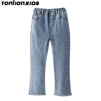 ton lion kids 2022 spring and autumn new girls jeans casual all match suitable for girls aged 5 to 12 spring and autumn pants