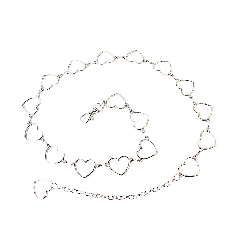 

1Pc Punk Style Waist Chain Decorative Trouser Chain Hollowed Waist Chain Silver