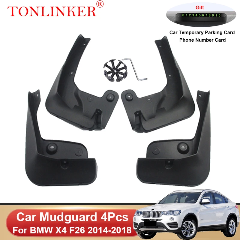 

TONLINKER Car Mudguard For BMW X4 F26 2014 2015 2016 2017 2018 Mudguards Splash Guards Front Rear Fender Mudflaps Accessories