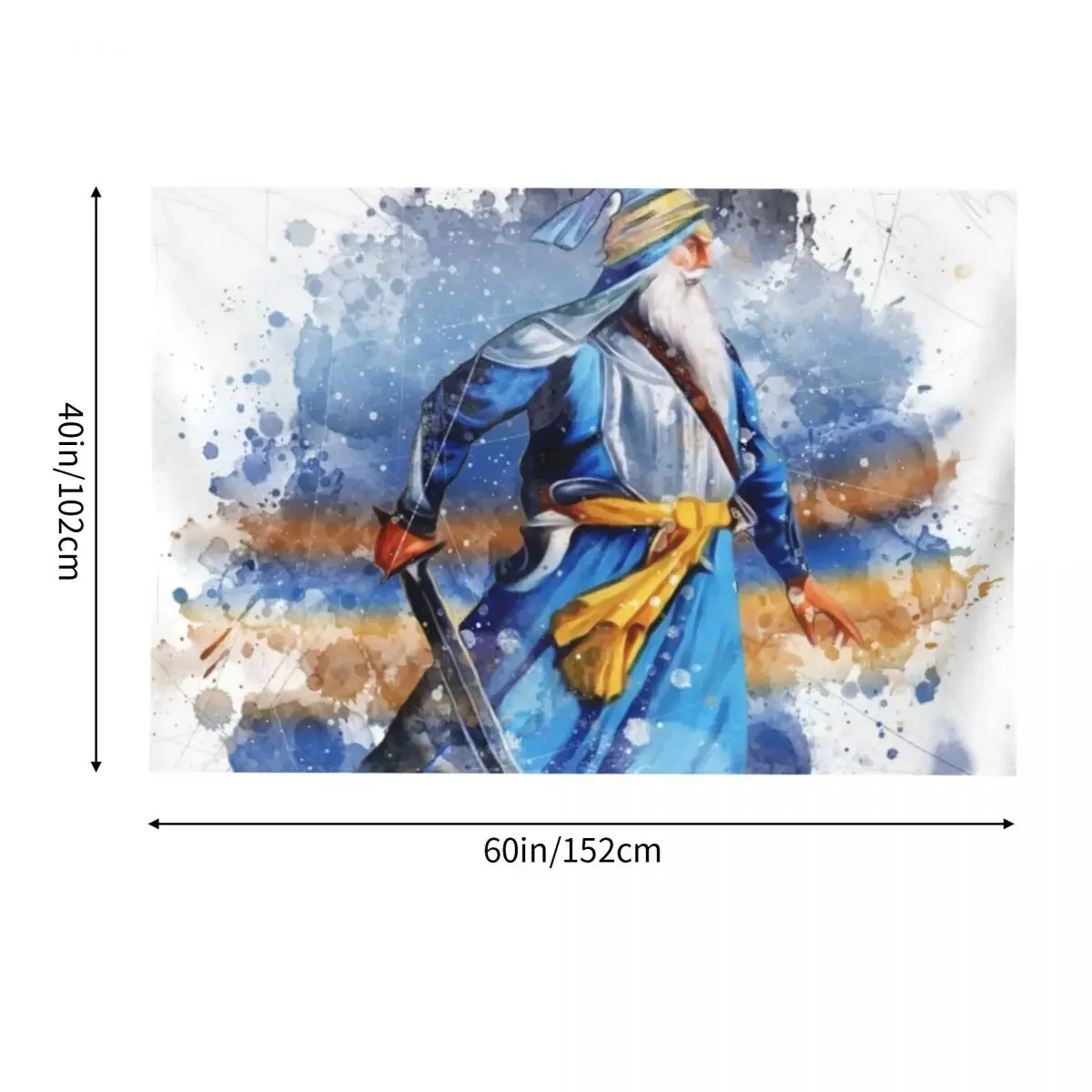 Baba Deep Singh акварельный гобелен Настенный декор Подвесной для спальни Организация