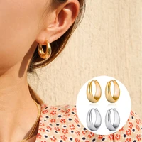 korean classic smooth metal hoop earrings fashion alloy jewelry temperament girl daily wear girlfriend gifts