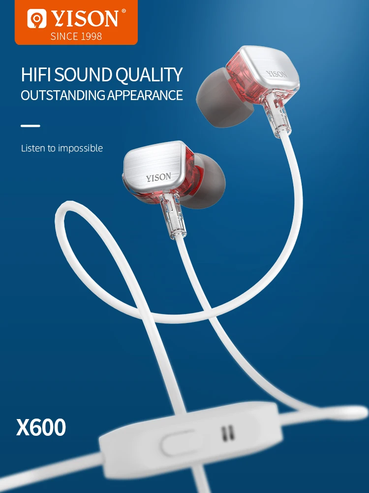 

Проводные наушники Yison X600, Hi-Fi наушники-вкладыши 3,5 мм, проводные наушники с микрофоном, наушники с высокими басами, Спортивная игровая гарни...